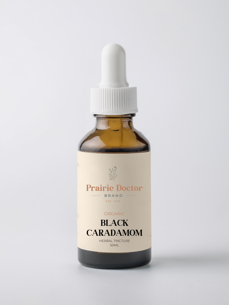 Our Cardamom (Black) Herbal Tincture is thoughtfully crafted using organically grown, sustainably harvested Black Cardamom pods. Traditionally used in Ayurvedic and culinary herbal practices, this warming, aromatic spice is valued for its flavour and health supporting properties.