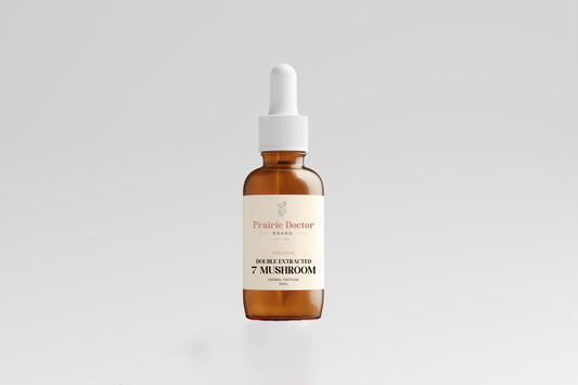 Our double extracted 7 Mushroom Tincture is a powerful and synergistic blend of some of natures most revered medicinal mushrooms, carefully curated to support your overall health and wellbeing. 