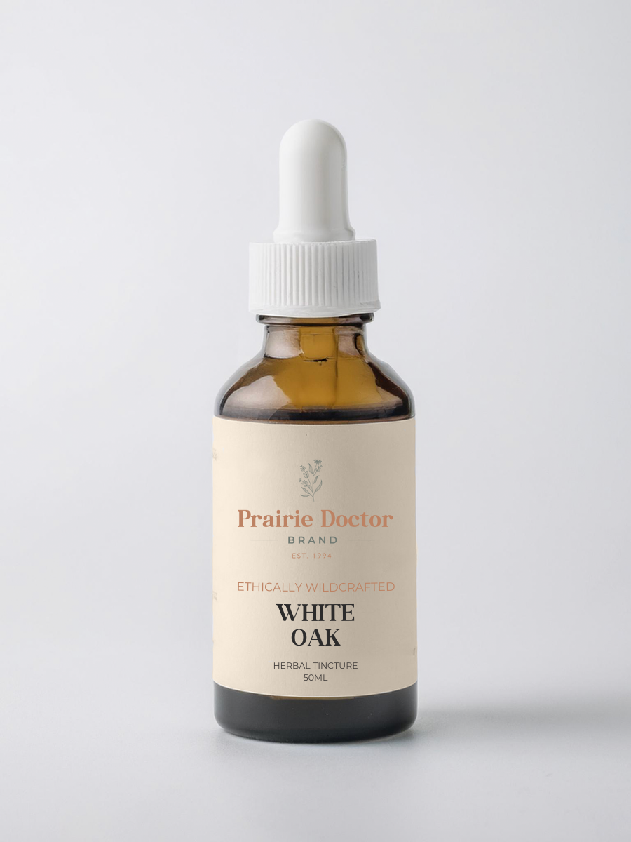 Our organic White Oak tincture is crafted from sustainably harvested White Oak bark. Traditionally valued for its strong astringent and toning qualities, it has long been used in folk herbalism for its health supporting properties.