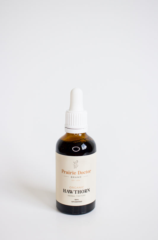 Our Organic Hawthorn herbal tincture is crafted using organic, sustainably sourced Hawthorn berries and has been traditionally used in Herbal Medicine as a heart tonic, providing support and vitality to the cardiovascular system. 